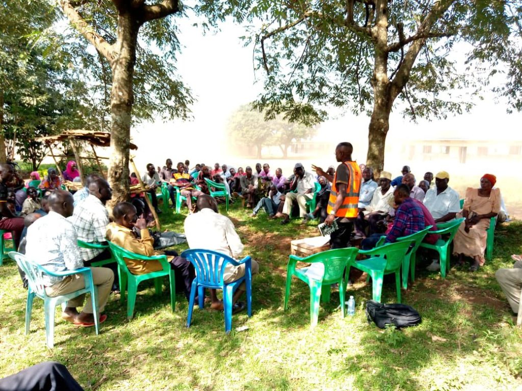 RMM officials conduct community sensitization in the villages of Magada, Namwogi and Mbaale in Imanyiro Sub Sounty, Mayuge District. 