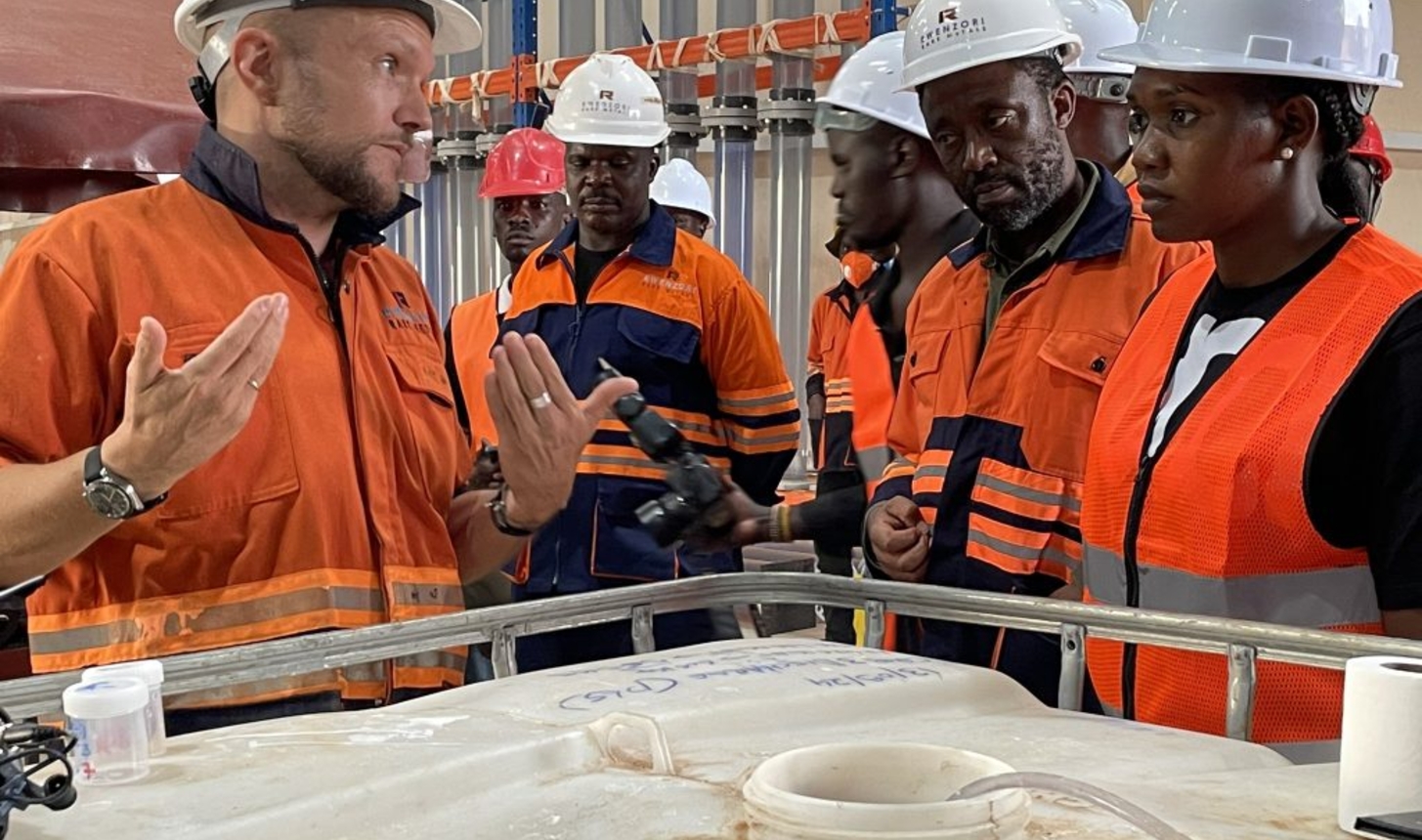 State minister for energy & mineral development Phiona Nyamutoto (R) tours the RRM demo plant in Bugweri. Courtsey photo
