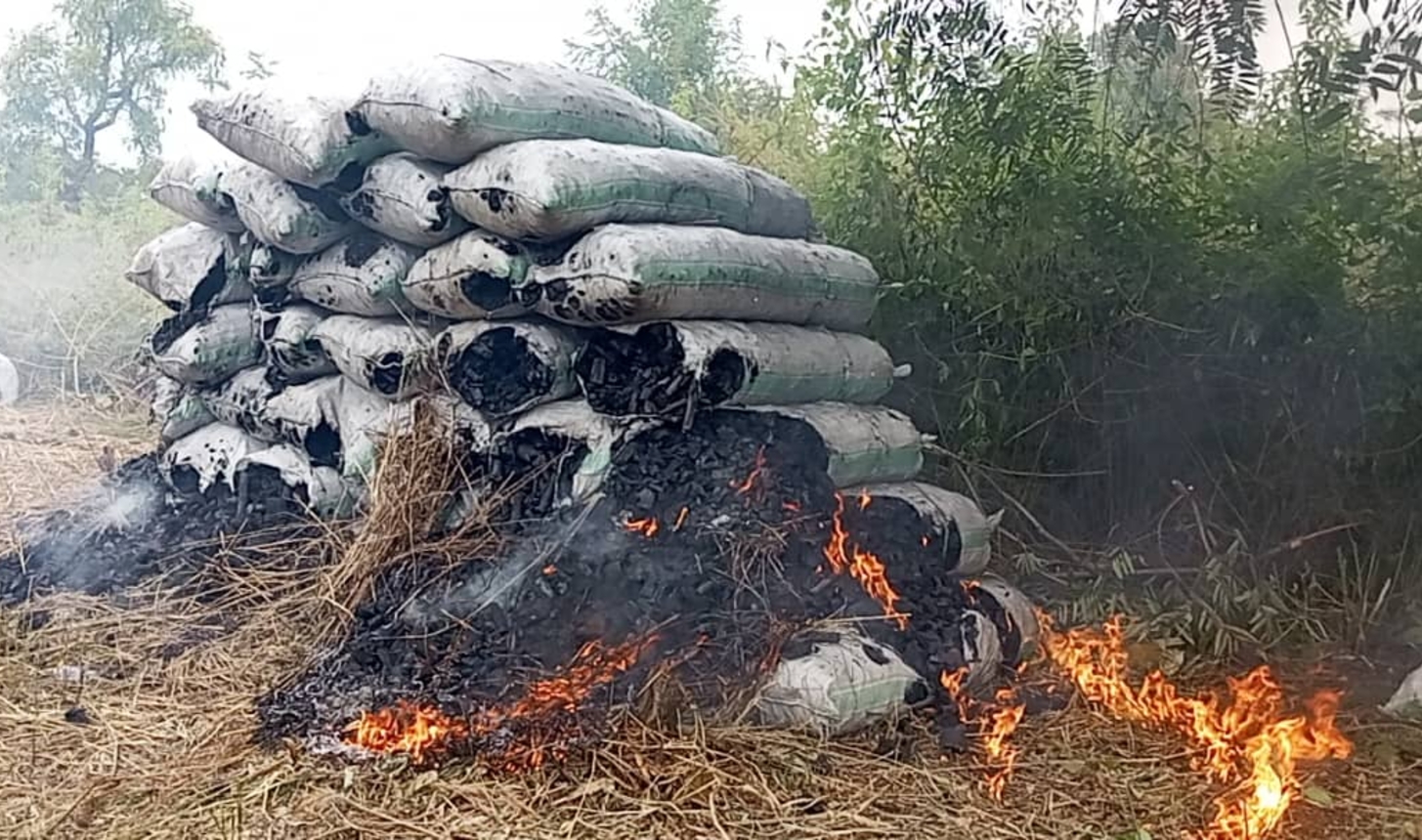 Adjumani burns charcoal